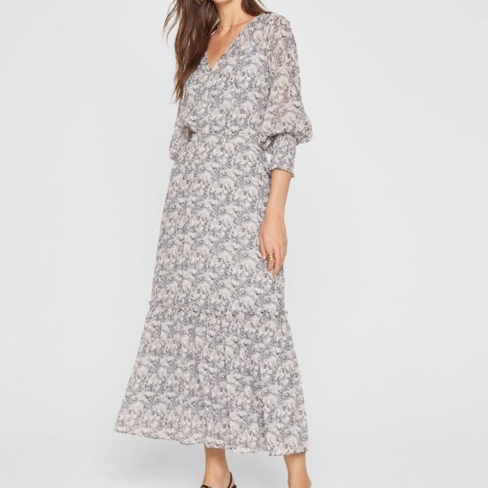 Club Monaco- Smocked Cuff Maxi Dress Size 4